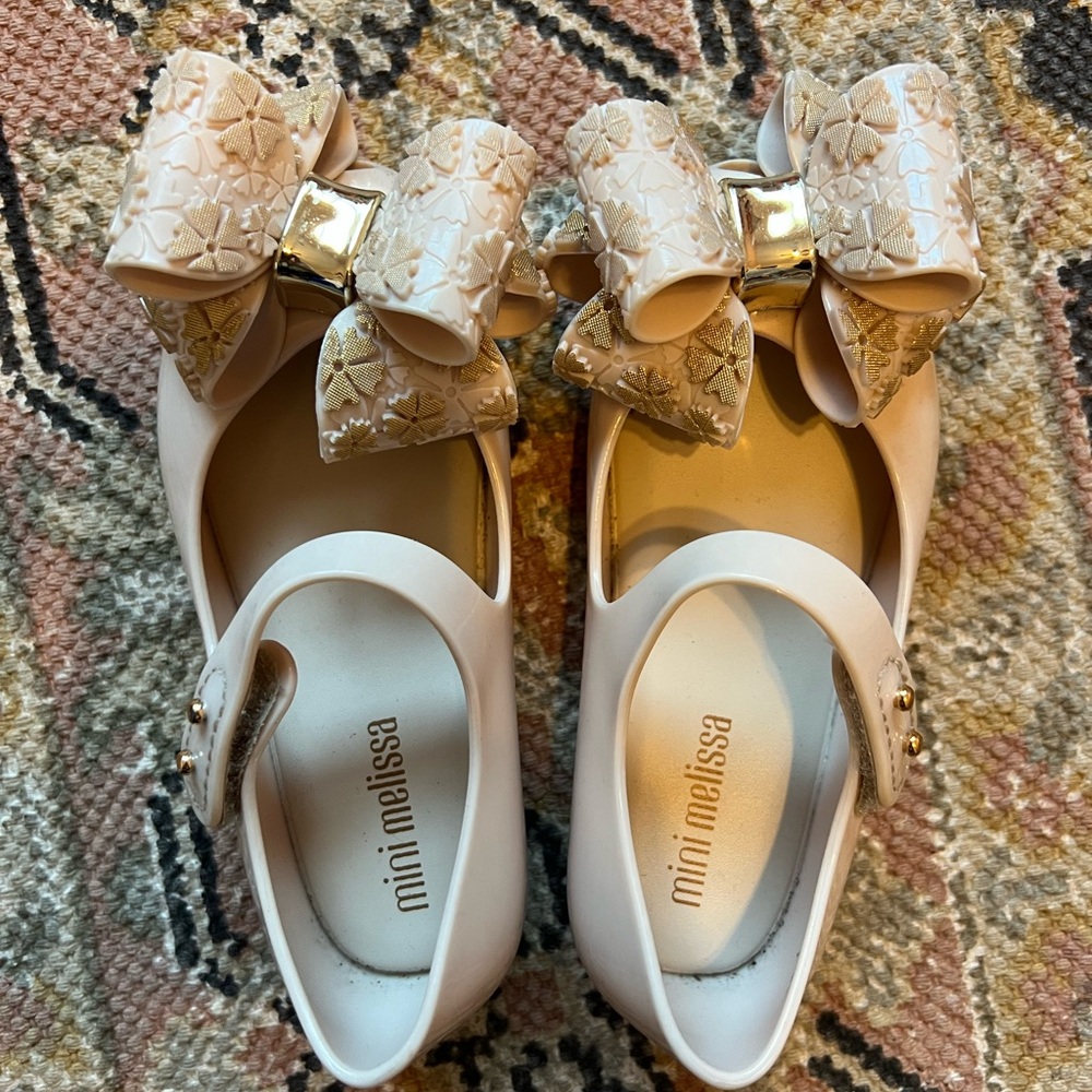 Mini Melissa Cream Bow toddler Shoes